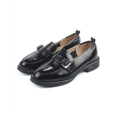 03-PDEB102-3 BLACK Лоферы женские (натуральная кожа)