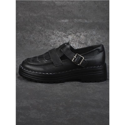 03-PDA165-3 BLACK Полуботинки женские (натуральная кожа)