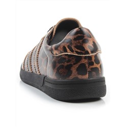 03-B6C-7PC BROWN/LEOPARD Кеды женские (натуральная кожа)