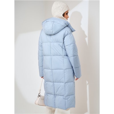 Пуховик женский серо-голубой