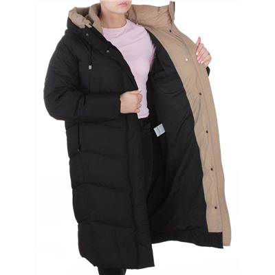 8867 BLACK Пальто зимнее женское (200 гр. холлофайбер)