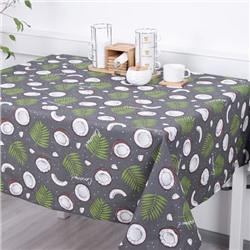 Скатерть декоративная 'Радушная хозяйка' 145х145, рогожка, 100 % хлопок, 'Кокосы серый'