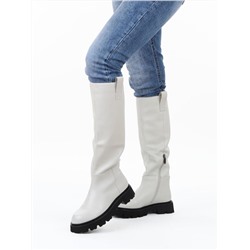 02-E39B-53R MILK Сапоги демисезонные женские (натуральная кожа)