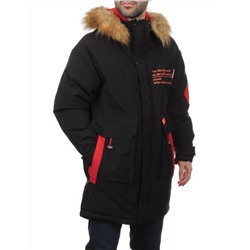 22067 BLACK RED Куртка мужская зимняя облегченная (150 гр. холлофайбер)