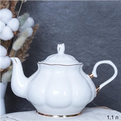Чайник заварочный 1,1 л / K15-029B /уп 4/ восточная форма костяной фарфор