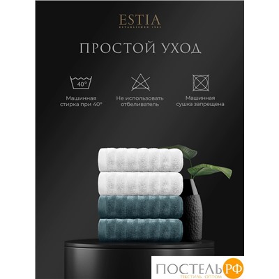 ESTIA ТОРЛЕЙ бел/морской К-т полотенец 50х80-2/50х80-2, 100% хлопок, 500 г/м2