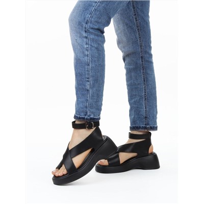 08-XT148-011 BLACK Босоножки женские (натуральная кожа)