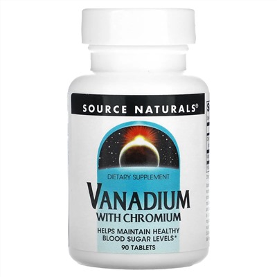 Source Naturals, ванадий с хромом, 90 таблеток