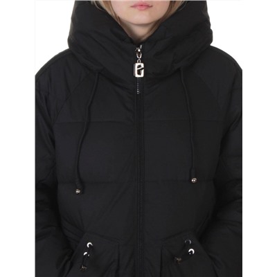 6615 BLACK Пальто зимнее женское (200 гр. холлофайбер)