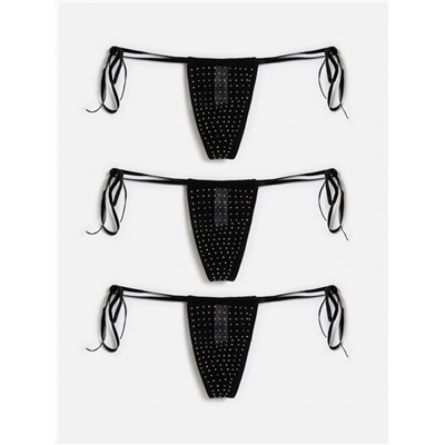 Трусы стринги-бразилиано жен 3шт. Shushu черный Infinity Lingerie