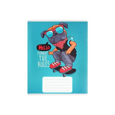 Комплект тетрадей из 10 штук, 12 листов в узкую линию Calligrata "Собачий стиль", обложка мелованный картон, ВД-лак, блок офсет, 5 видов по 2 штуки