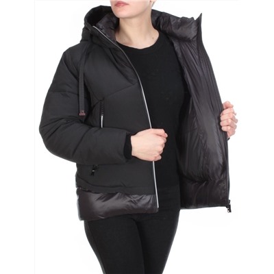 21068 BLACK Куртка зимняя женская FLANCE ROSE (200 гр. холлофайбера)