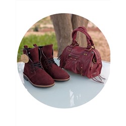 Зимние ботинки  AB.Z. 27001 Vino +Итальянская сумка  AB.Z · Pelle · Gabana burdeos Акция
