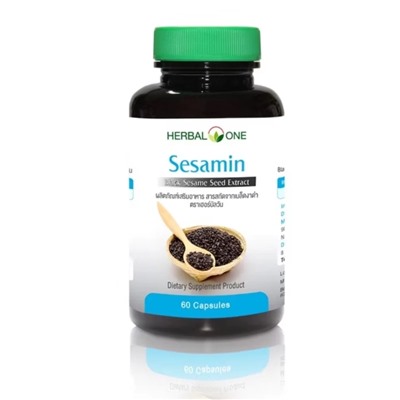 Капсулы для костей, суставов, зубов на основе черного кунжута Herbal One Sesamin 60 капсул