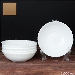 Набор суповых тарелок 6 штук 480 мл Классика Белый  TW-60 (уп72)
