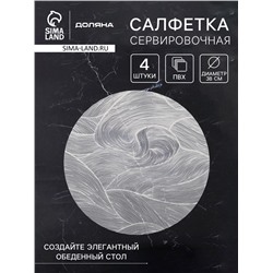 Набор салфеток сервировочных на стол Доляна «Матера», 4 шт., 38×38 см, белый