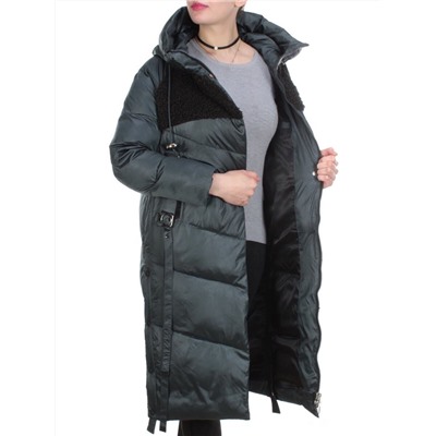 Y21638 DARK GREEN Пальто женское зимнее MEIYEE (200 гр. холлофайбера)