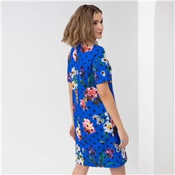 Платье, Цветочный тотал-лук (индиго)