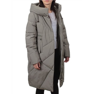 8825 GRAY GREEN Пальто зимнее женское (200 гр. холлофайбер)