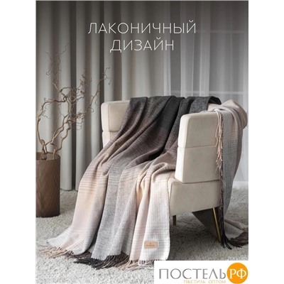 Prime Prive Плед АНДЕРС  беж/кор 150х200/10х2 см, 1 пр, 70% шерсть/30% хлопок, 350 гр/м2