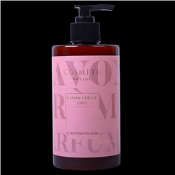 Жидкое крем-мыло Savon Crème серии Soft life LOVE с экстрактом розы 450 мл