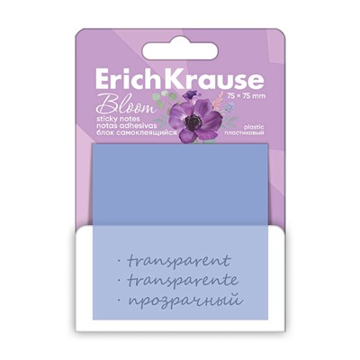 Блок с липким краем пластиковый 75×75 мм, ErichKrause «Pastel Bloom», 50 листов, микс