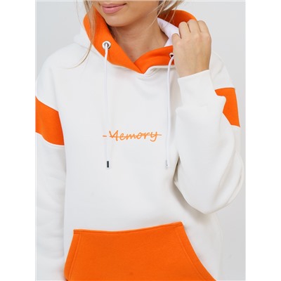 879 Толстовка "экрю/оранжевый"