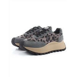 04-PDH362-2 GRAY Кроссовки демисезонные женские (натуральная замша, натуральная кожа)