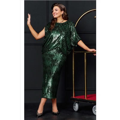Блуза, юбка Vittoria Queen 23723 изумруд
