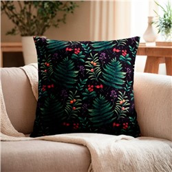 Наволочка декоративная «Этель. Папоротник», 40×40 см, велюр