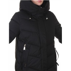 6605B BLACK Пальто зимнее женское (200 гр. холлофайбер)