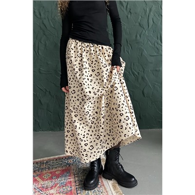 Юбка женская  NATURE087/02/Бежевый, коричневый