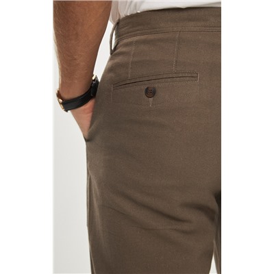 Брюки лен F211-0854 l.brown