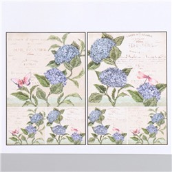 Декупажная карта 2 шт. «Голубая гортензия»