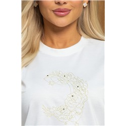 Футболка с вышивкой Эксклюзив (белая) Б12766-11М