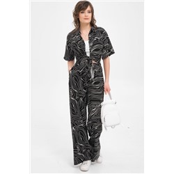 Брюки чёрные в пижамном стиле