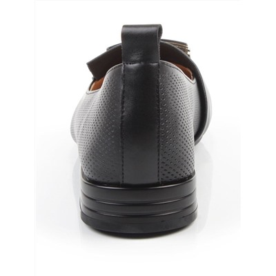 06-M47-56 BLACK Туфли женские на широкую ногу (натуральная кожа)
