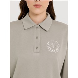 Джемпер-поло трикотажный с вышивкой