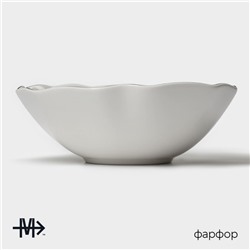 Салатник Magistro La Perle, 650 мл, d=17.5 см, фарфор, белый