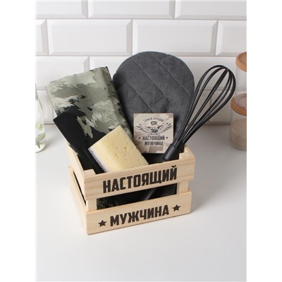 Кухонный набор «Этель» Cooking: полотенце, варежка-прихватка, лопатка, венчик, губка