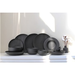 Тарелка Magistro Line, d=25.5 см, фарфор, чёрная