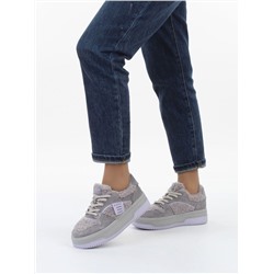 04-P124-3C GRAY Кроссовки демисезонные женские (натуральная замша, искусственный мех)