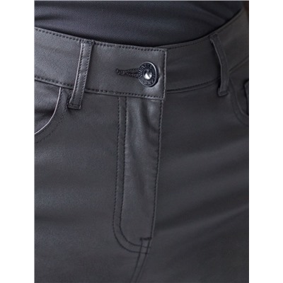 Брюки слим из эластичного хлопка с покрытием под кожу