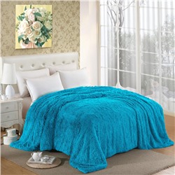 Плед с длинным ворсом kalice 220*240 голубой