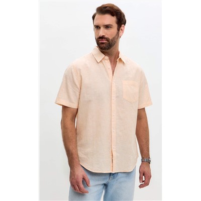 Рубашка к/р лен F111-0450 l.orange