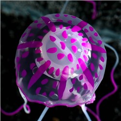 Декор для аквариума «Медуза», 5×5×15 см, с неоновым эффектом, силикон, фиолетовая