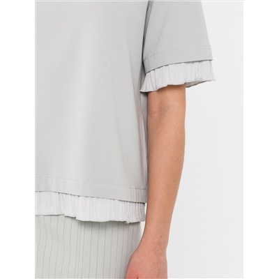 Футболка с эффектом многослойности в бледно-зелёном цвете