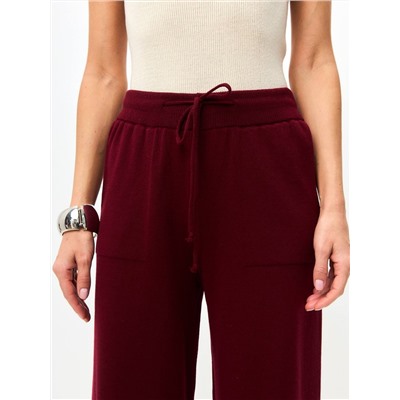 Брюки палаццо с карманами,  Бордо