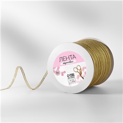 Лента парчовая, 6 мм, 500±1 м, цвет золотой