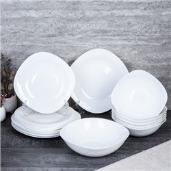 Столовый набор 19 предметов квадратный SQ-19 8595759 WHITE (уп 2) большая суповая